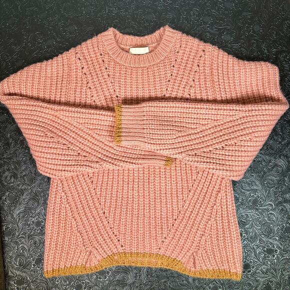 Ulla Johnson Lorena Alpaca Chunky Knit Sweater Pink Rosewood- Size M Cozy Luxe - Picture 7 of 16
